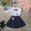 Chân váy học sinh kẻ kèm quần cotton bên trong size 7 -15-