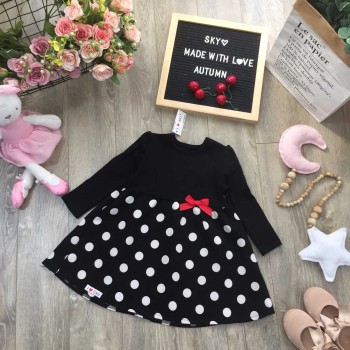 Váy chấm bi thân len size 1-5 