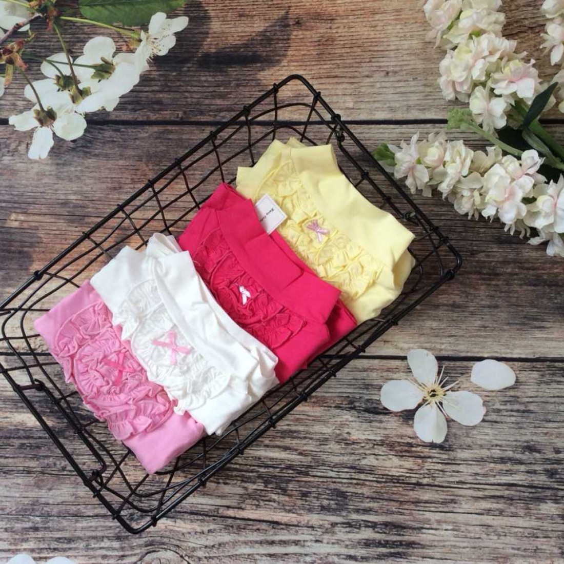 Áo cotton thun cổ lọ bé gái size 1-5-