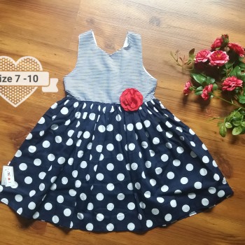 váy maxi thân kẻ chân chấm bi size 7 -10