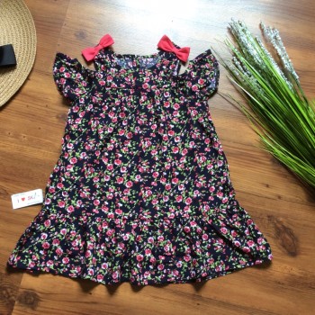 Váy lanh hoa tay trễ size 4 -8 