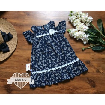 Váy thô tay trễ hoa ngực size 3-7