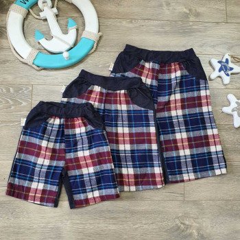 Quần sooc giả jean kẻ caro - Q926