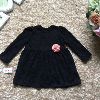 Áo váy len phối hoa đính ngực size 2-6 Áo váy len phối hoa đính ngực size 2-6