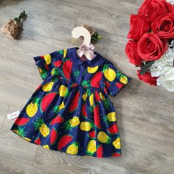 Váy cổ sen in hình trái cây - v22165 Váy cổ sen in hình trái cây - v22165