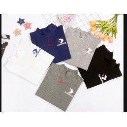 Áo cổ lọ cotton bé trai thêu hình size 11-18