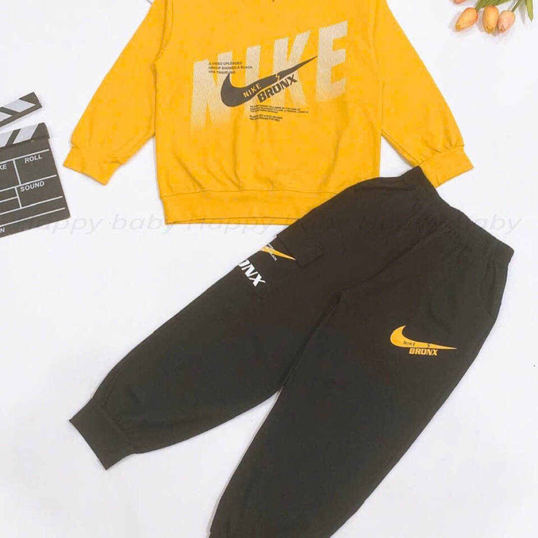 Bộ cotton bé trai dài tay NIKE-BỘ THU ĐÔNG BÉ TRAI