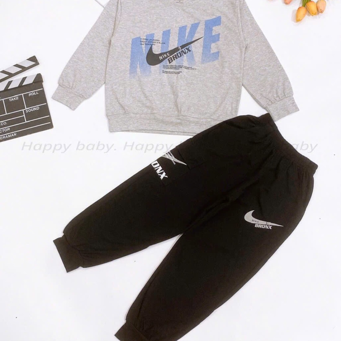 Bộ cotton bé trai dài tay NIKE-BỘ THU ĐÔNG BÉ TRAI